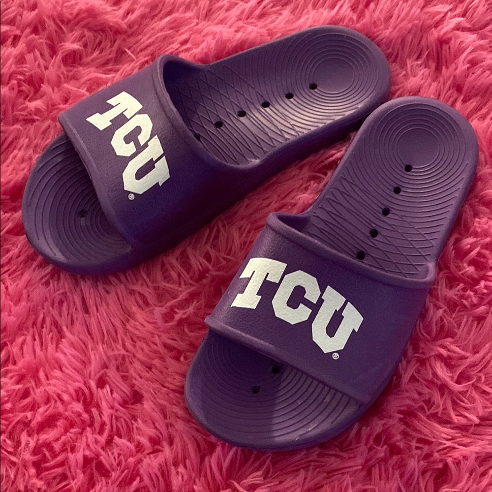 TCU Purple Ladies Slide Sandals